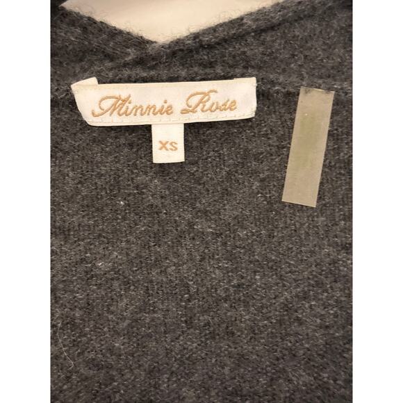 MINNIE ROSE 100% Cashmere Charcoal Gray Duster Sweater XS - Picture 2 of 5